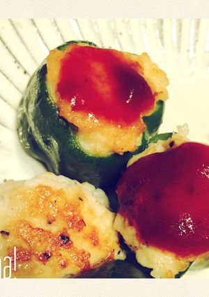 ピーマンの鶏はんぺん詰め-レシピのメイン写真