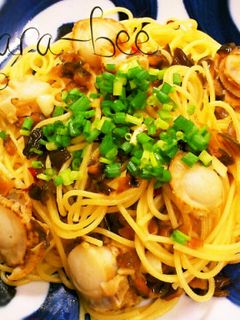 キューちゃんとベビーホタテの和風パスタ-レシピのメイン写真