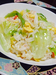 パラリと♡カニかまとレタスの炒飯♪-レシピのメイン写真