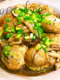 秋味♡お豆腐つくねの和風きのこあんかけ-レシピのメイン写真
