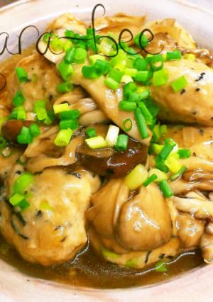 秋味♡お豆腐つくねの和風きのこあんかけ-レシピのメイン写真