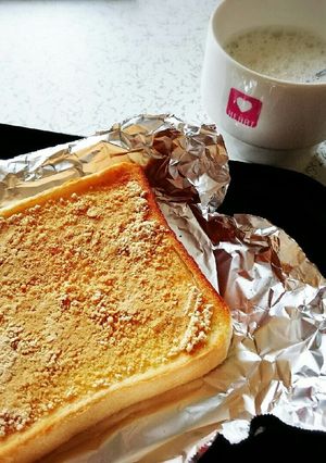 朝食に♪きな粉トースト&スキムミルク-レシピのメイン写真