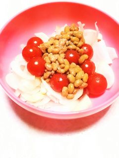 玉ねぎ納豆トマトめんつゆサラダ-レシピのメイン写真
