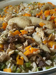 鶏と季節野菜、青ネギの炊き込みご飯-レシピのメイン写真