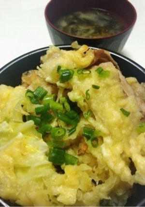 豚バラとキャベツの天丼-レシピのメイン写真
