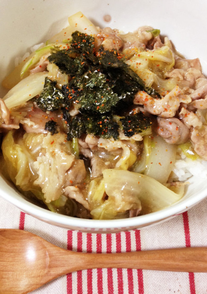 簡単！とろ〜り♪豚こまと白菜のうま煮丼♪-レシピのメイン写真