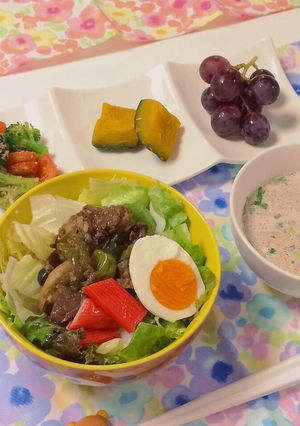 甘辛牛肉のっけサラダ丼-レシピのメイン写真