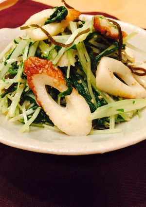 水菜とちくわと塩昆布マヨ炒め♪-レシピのメイン写真