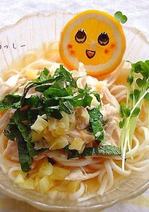 レモン汁ブシャーうどん☆ふなっしー添え-レシピのメイン写真