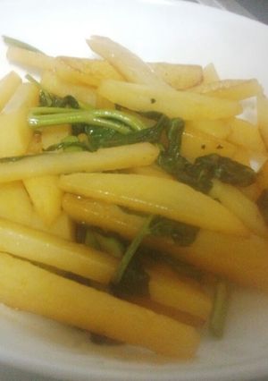 空芯菜とじゃがいものポン酢炒め-レシピのメイン写真