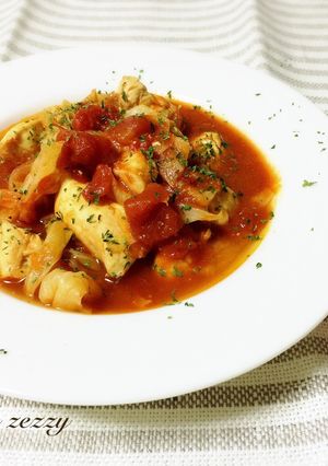 水なし！キャベツとささ身のトマト煮込み-レシピのメイン写真