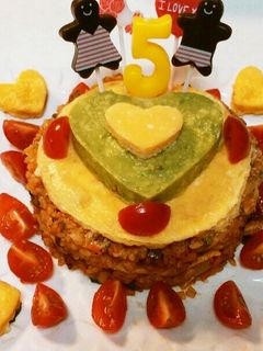 ★お祝いに★華やかオムライスケーキ-レシピのメイン写真