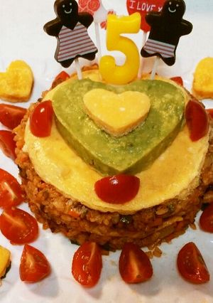★お祝いに★華やかオムライスケーキ-レシピのメイン写真