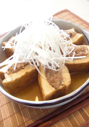居酒屋メニュー☆厚揚げの肉詰め-レシピのメイン写真