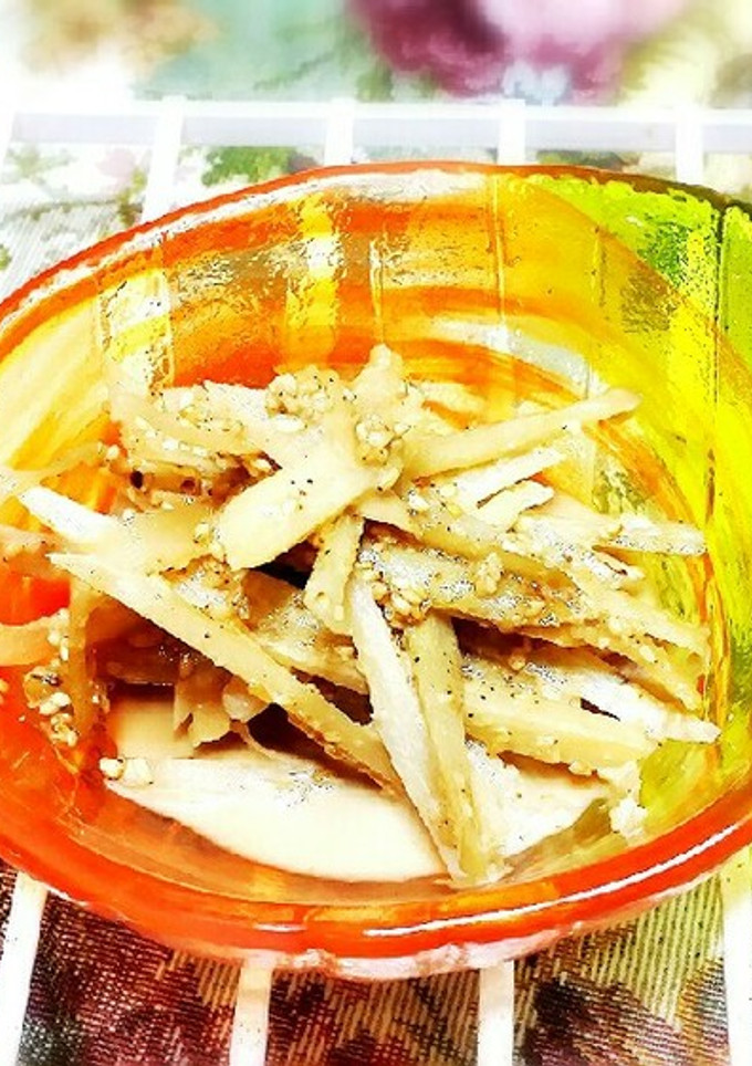 旦那お気に入り!ごぼうのゴママヨ和え-レシピのメイン写真