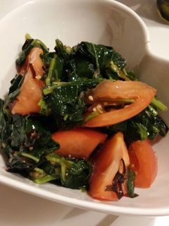 モロヘイヤとトマトの塩昆布和え-レシピのメイン写真