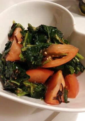 モロヘイヤとトマトの塩昆布和え-レシピのメイン写真