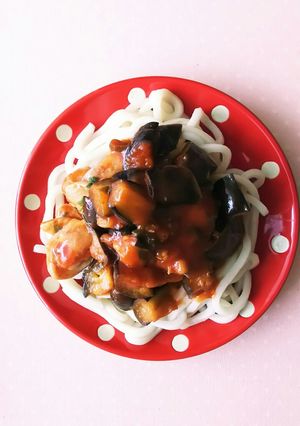 なすと鶏肉の洋風うどん-レシピのメイン写真