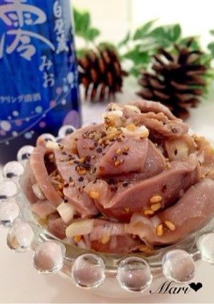 居酒屋風☆葱塩ダレで和える♩おつまみ砂肝-レシピのメイン写真