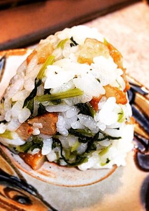 大根の葉(ぬき菜)ごはんのおにぎり-レシピのメイン写真