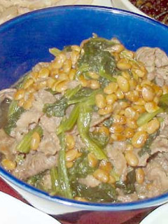 牛肉、ほうれん草、納豆のさっと煮-レシピのメイン写真