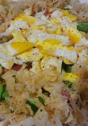 花びらたけ野菜有精卵サラダ-レシピのメイン写真