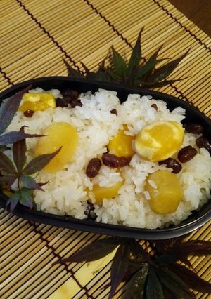 秋の行楽★簡単・炊飯器!小豆・栗おこわ♪-レシピのメイン写真