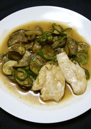 簡単！茄子の味噌煮(味噌漬け鶏添え)-レシピのメイン写真