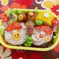 รูปของ 簡単ぺたり きのこの秋キャラ弁