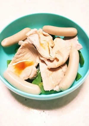 ささげ豚肉ウインナーめんつゆサラダ-レシピのメイン写真
