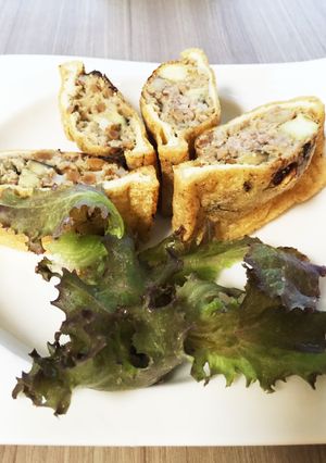 納豆・なす・ひき肉入り油揚げフライ-レシピのメイン写真