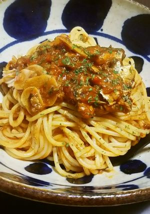 小いわしのチリトマトソースパスタ-レシピのメイン写真