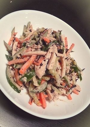 栄養満点!鶏ハムとひじきと野菜サラダ-レシピのメイン写真