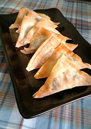 パリパリ☆納豆のワンタン包み焼き-レシピのメイン写真