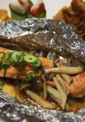 秋鮭のガーリックバター醤油♡-レシピのメイン写真