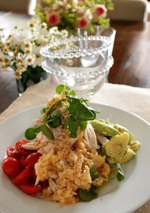 茹で鶏とトマトとアボカドのサラダ-レシピのメイン写真
