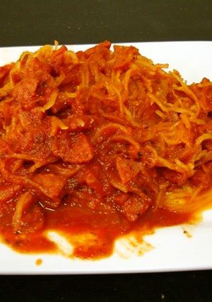 スパゲティスクワッシュでヘルシーパスタ♪-レシピのメイン写真