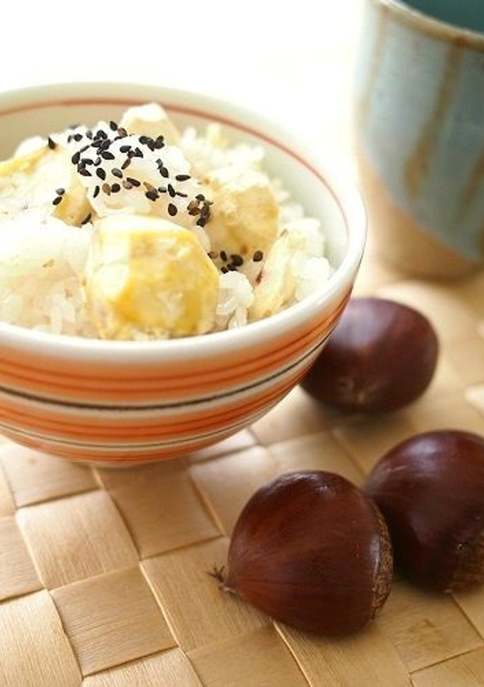 炊飯器で炊く栗おこわ　-レシピのメイン写真
