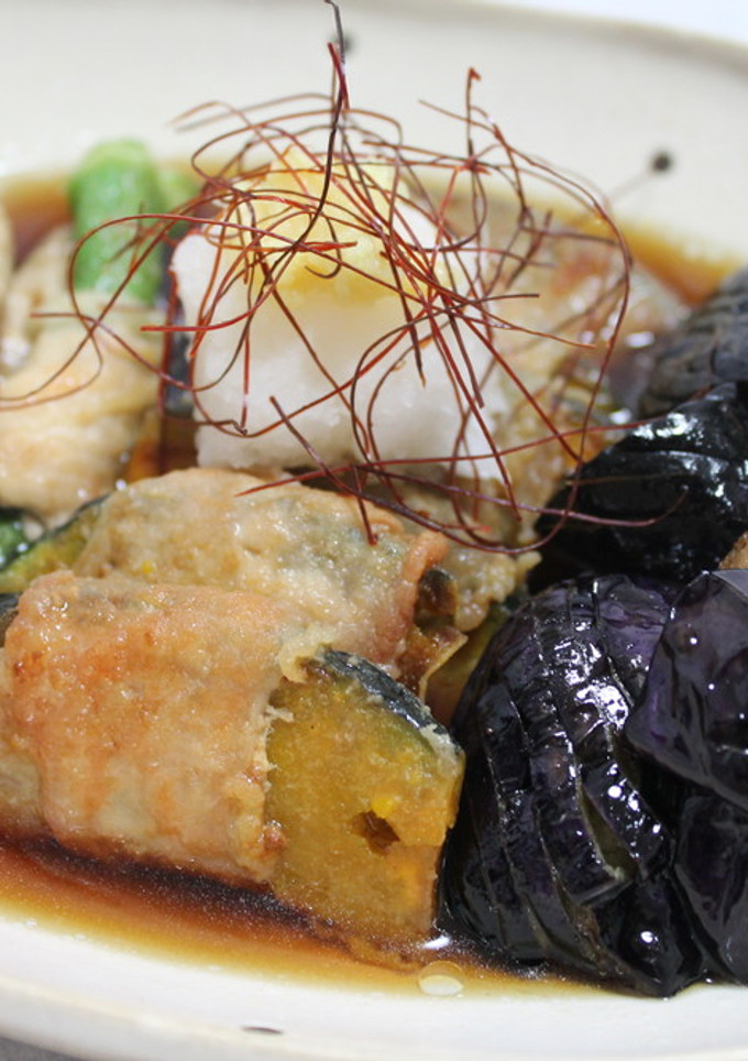 秋野菜の肉巻き揚げびたし-レシピのメイン写真