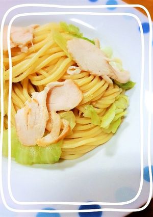 ローストチキンとキャベツのパスタ♪-レシピのメイン写真