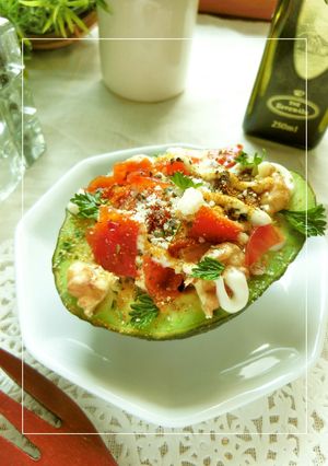 胡桃×福神漬✯カレー風味アボカドココット-レシピのメイン写真