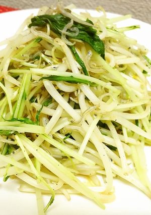 糖質制限シャキシャキ☆じゃこ水菜炒め-レシピのメイン写真