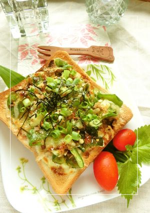 塩ピーマンの葱海苔おかかトースト-レシピのメイン写真