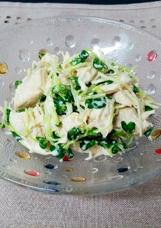 鶏ささみ、かいわれ、わさびマヨレモン和え-レシピのメイン写真
