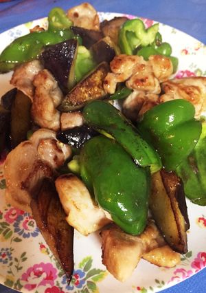 ナス鶏ピーマン 簡単炒め焼肉風-レシピのメイン写真