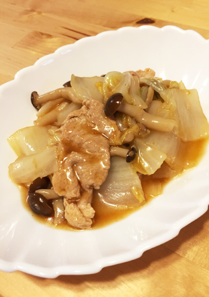 豚肉と白菜とシメジの柚子胡椒炒め煮-レシピのメイン写真