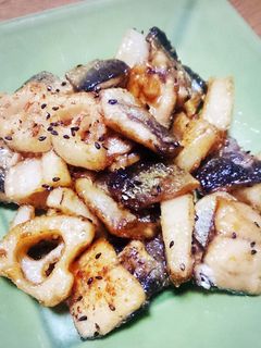 *秋刀魚と蓮根の甘辛炒め*-レシピのメイン写真