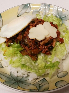 ゴーヤたっぷり!トマトとしめじの挽き肉丼-レシピのメイン写真