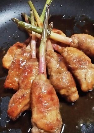 葉付き生姜の豚巻き焼き☆-レシピのメイン写真