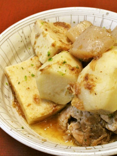 豚肉里芋こんにゃく高野豆腐の秋の煮物-レシピのメイン写真
